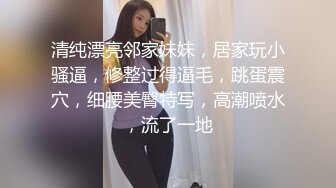 清纯漂亮邻家妹妹，居家玩小骚逼，修整过得逼毛，跳蛋震穴，细腰美臀特写，高潮喷水，流了一地